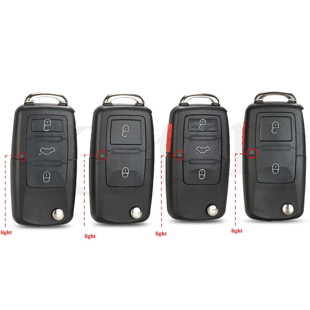 

jingyuqin 10PCS 2/3/4 BTN Remote Car Key Shell Cover Case For VW Golf Passat Polo Jetta Touran Bora Sharan Uncut HU66 Key Blade