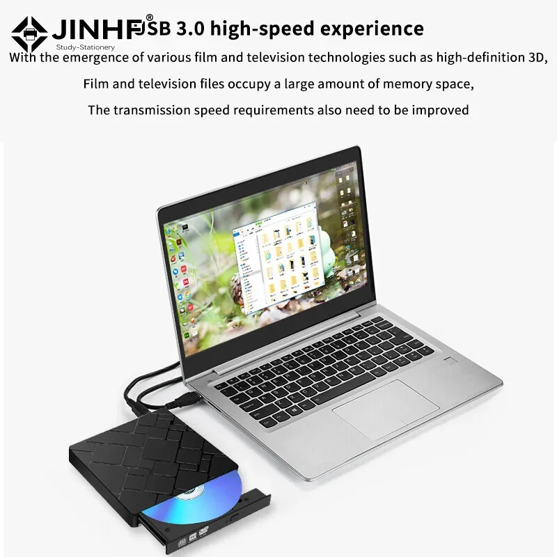 

External DVD RW Drive USB 3.0 Type C 2 in 1 Interface Slim DVD CD Writer Burner Reader Player Optical Drive For Laptop PC