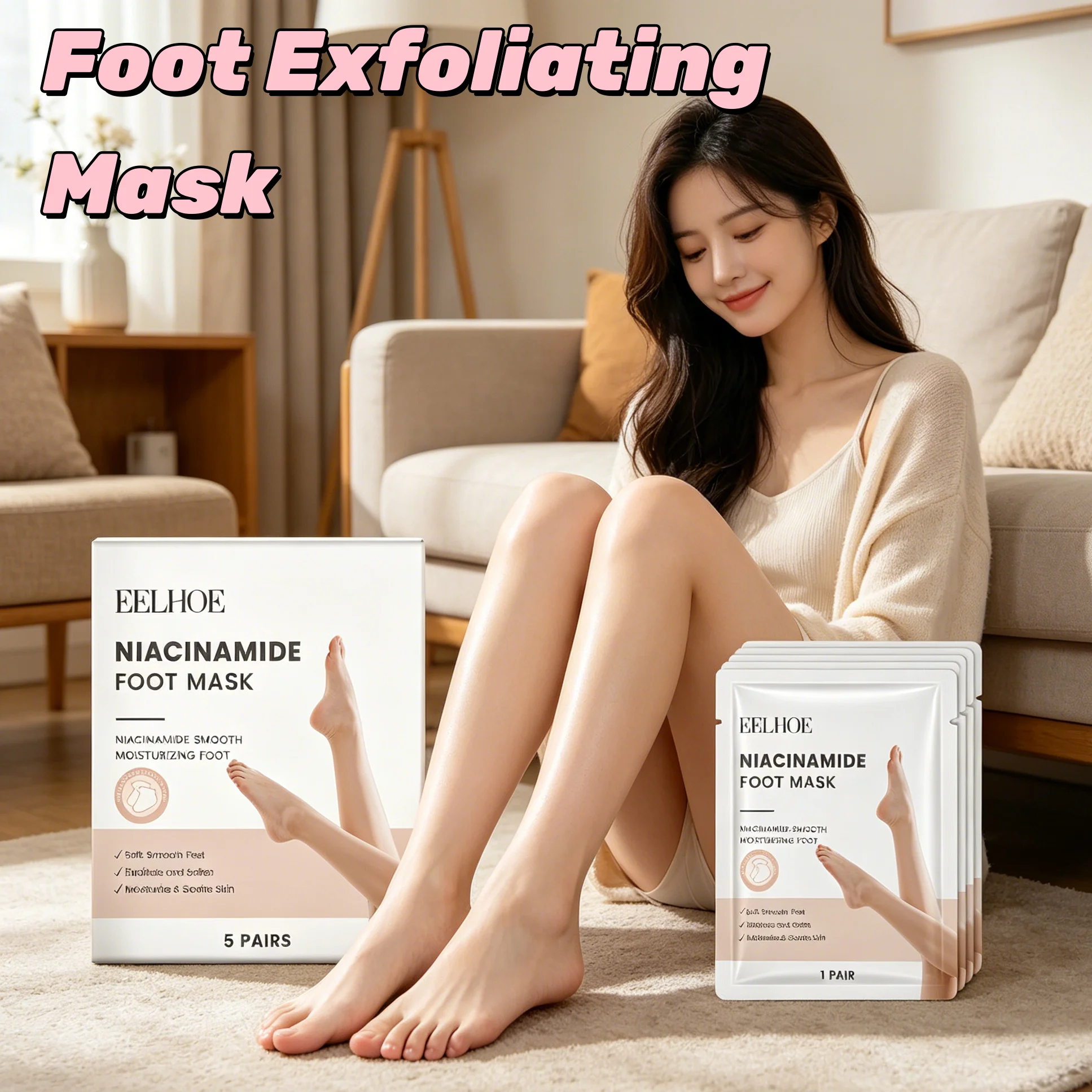 EELHOE Foot Exfoliating Membrane Deep Hydrate Remove Dead Skin Make the Skin Smoother Firm Skin Brighten Luster Foot Sooth Mask