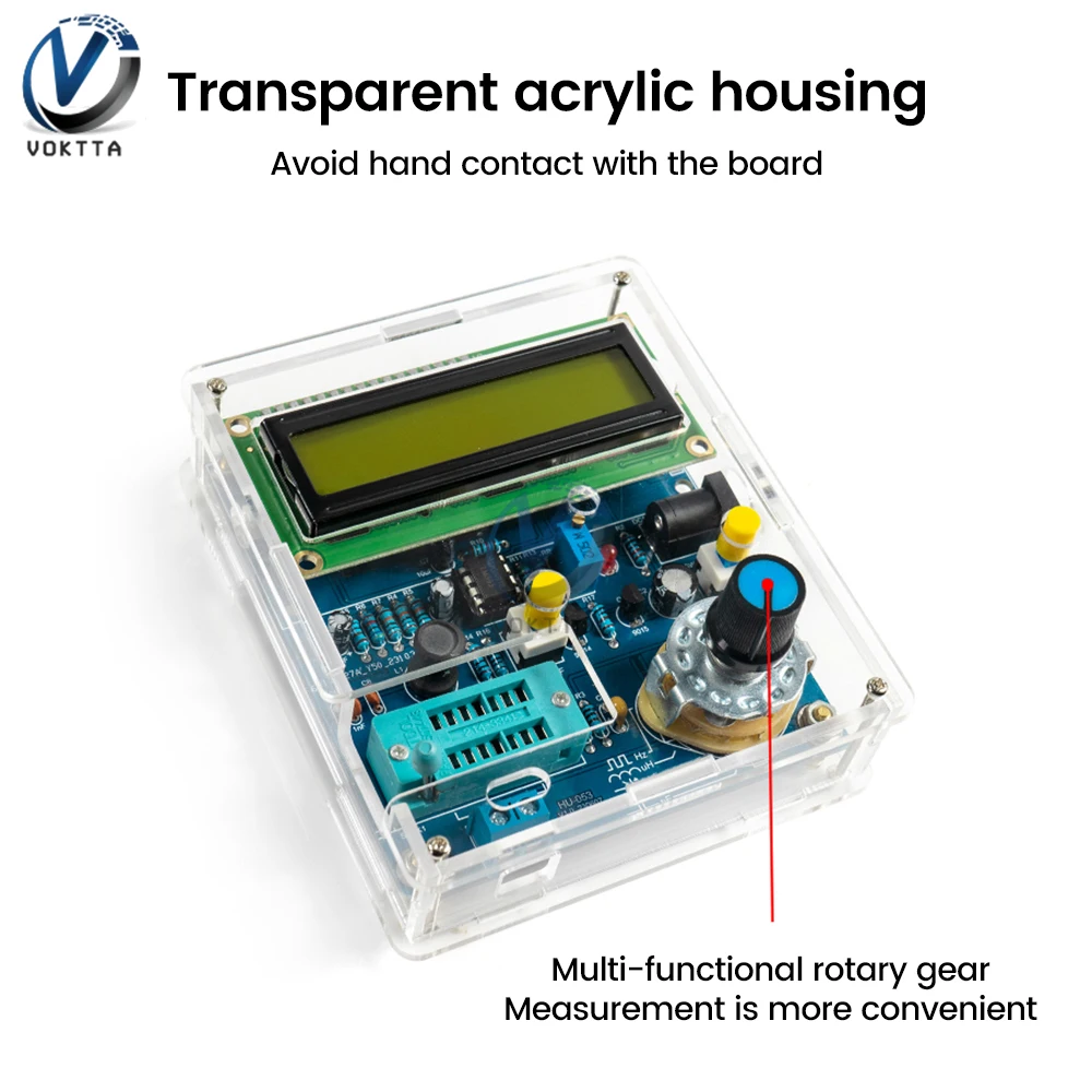 DC5V Digital Multimeter Transistor Tester LCD Resistance Capacitance Meter Tester Frequency Meter USB Triode Inductance Tester