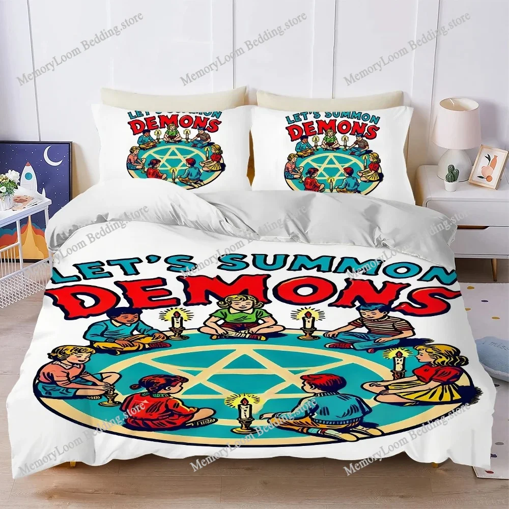 

Lets-Summon Demons Duvet Cover Set Home Style Bedding Soft Laundry Cotton Bed Student Dormitory Gift Home Textileextile
