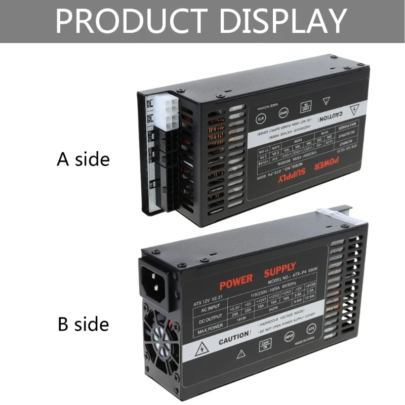 ENP-7660B 110-264V Efficient 600W Modulars Power Supply for ITX Systems, Overcurrent and Short Circuits Protections Y3ND