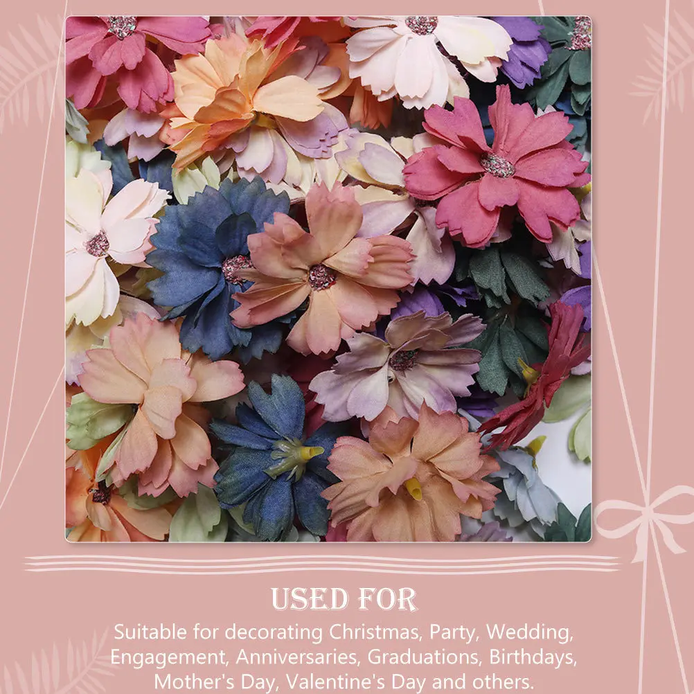 

50pcs Simulation Chrysanthemum Artificial Flower Decor Realistic Fake Silk Cloth For Wedding Party Christmas Engagement
