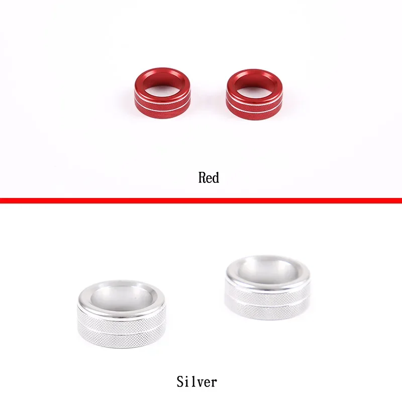 2PCS Aluminum Alloy Car Center Control Volume Knob Ring Caps For Toyota FJ Cruiser 2007-2021 Audio Volume Knob Cover