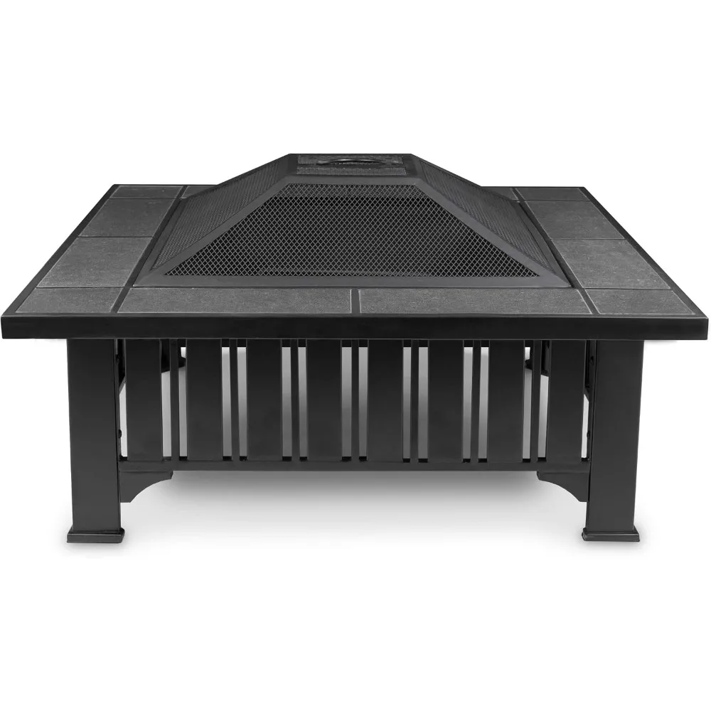 Wood Burning Fire Pit Freestanding Portable Includes Spark Screen Log Poker and Storage Cover