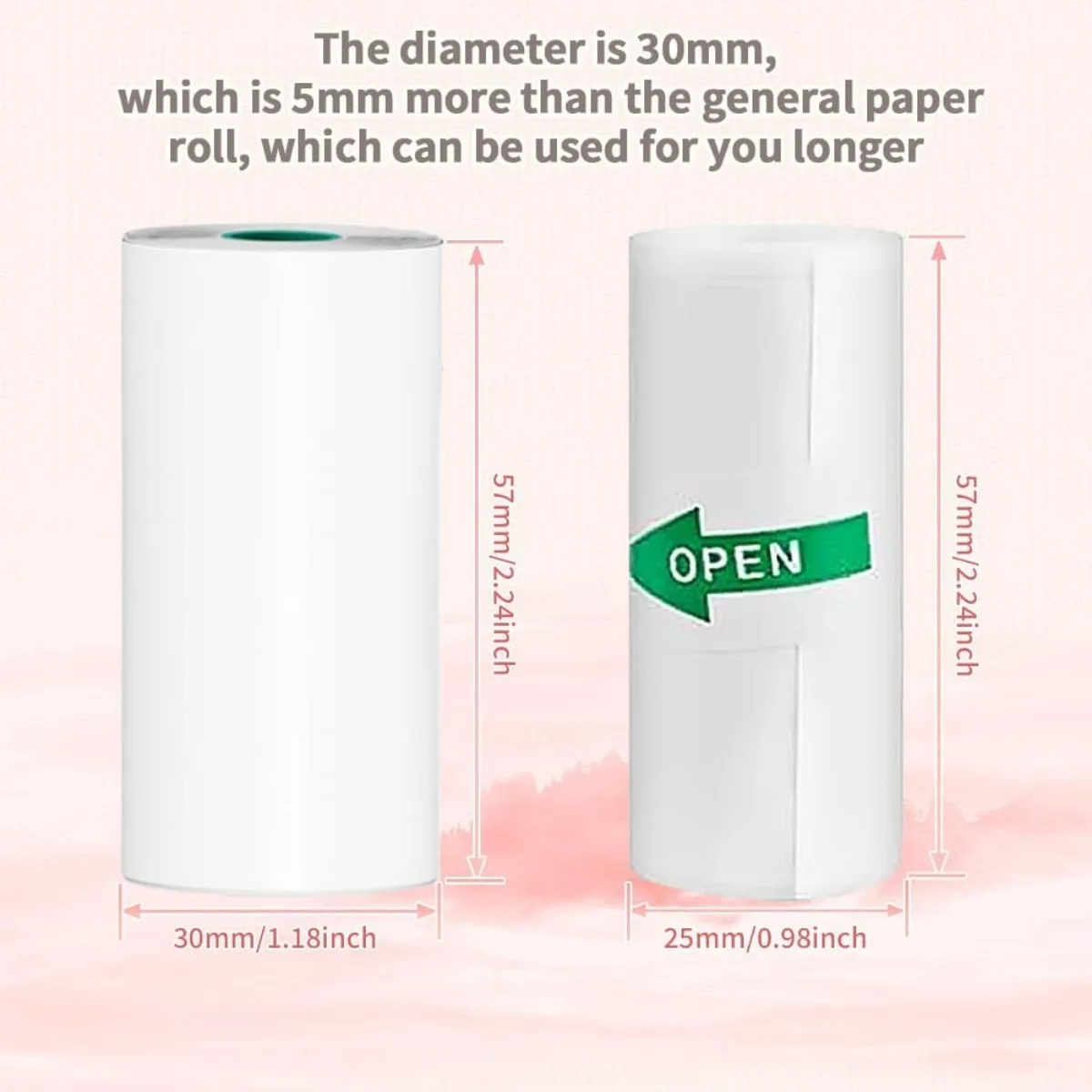 ورق حراري أبيض ذاتي اللصق للطابعات الصغيرة عالية الدقة - غير مشحونة، بدون بطارية أو مكون إلكتروني #6