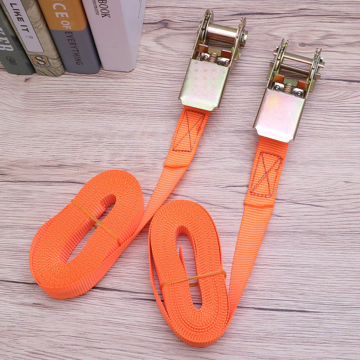 

1Pair Luggage Rack Tie Down Strap Heavy Duty Adjustable Nylon Ratchet Strap Strong Metal Hooks Easy Use