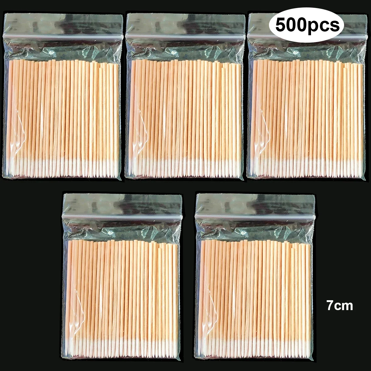 100-500 Stück Einweg-Ultra-Kleine Baumwollstäbchen Fusselfreie Mikrobürsten Holz-Wattestäbchen Wimpernverlängerung Klebstoffentferner