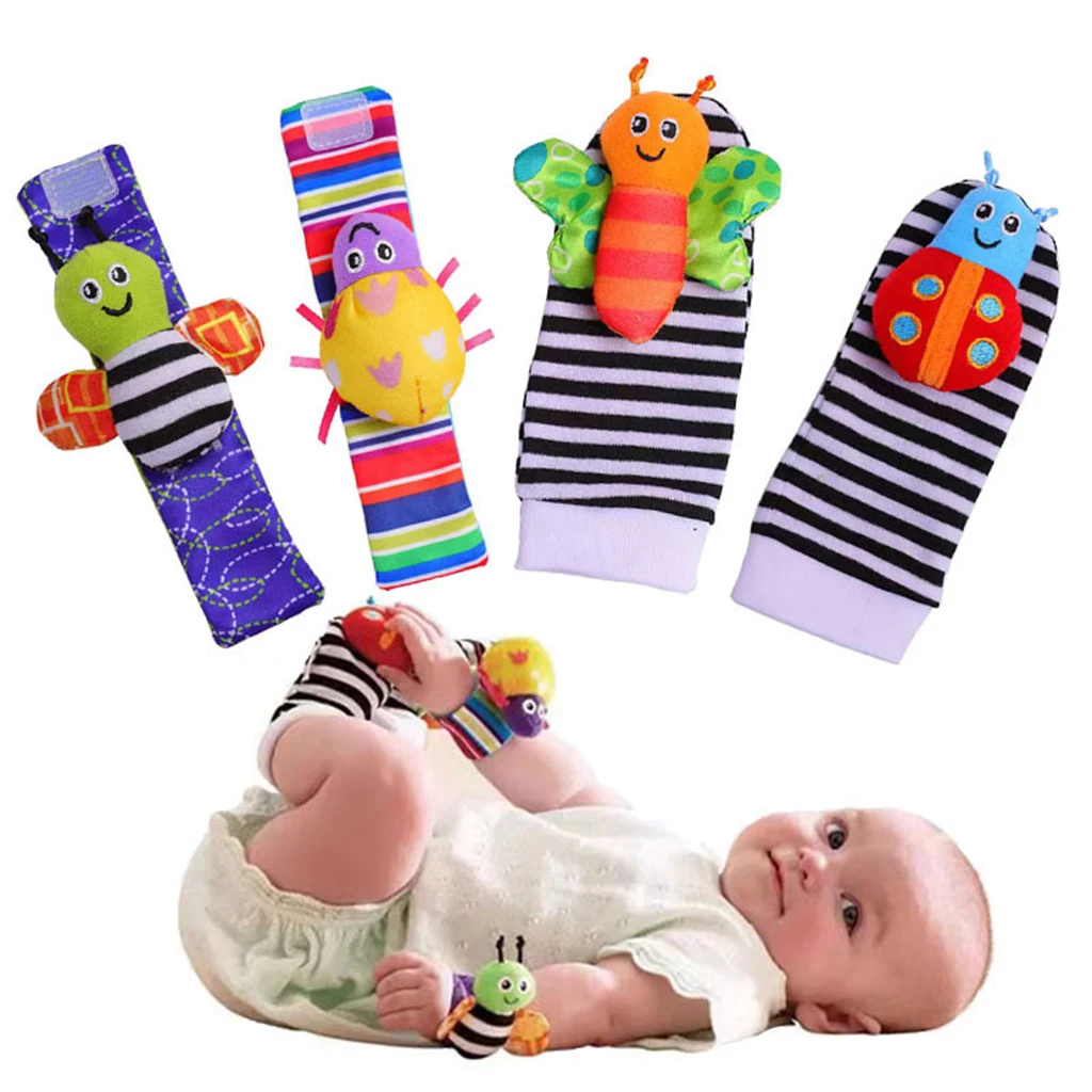 

Baby Rattle Socks & Wrist Rattles Set, Animal Wristbands Foot Finders, Early Educational Sensory Toys For Toddlers 0-12 Months