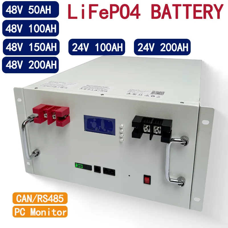 48V 24V 50Ah 100AH 150Ah 200Ah lifepo4 lithium batterry bluetooth wall mounted with charger for solar system inverter