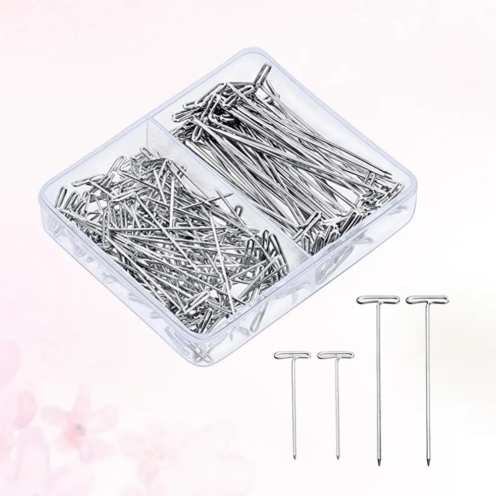 

300 шт. металлических Т-образных булавок 51 мм и 38 мм для укладки волос, фиксации париков, рукоделия, шитья, демонстрации ювелирных изделий, вязания