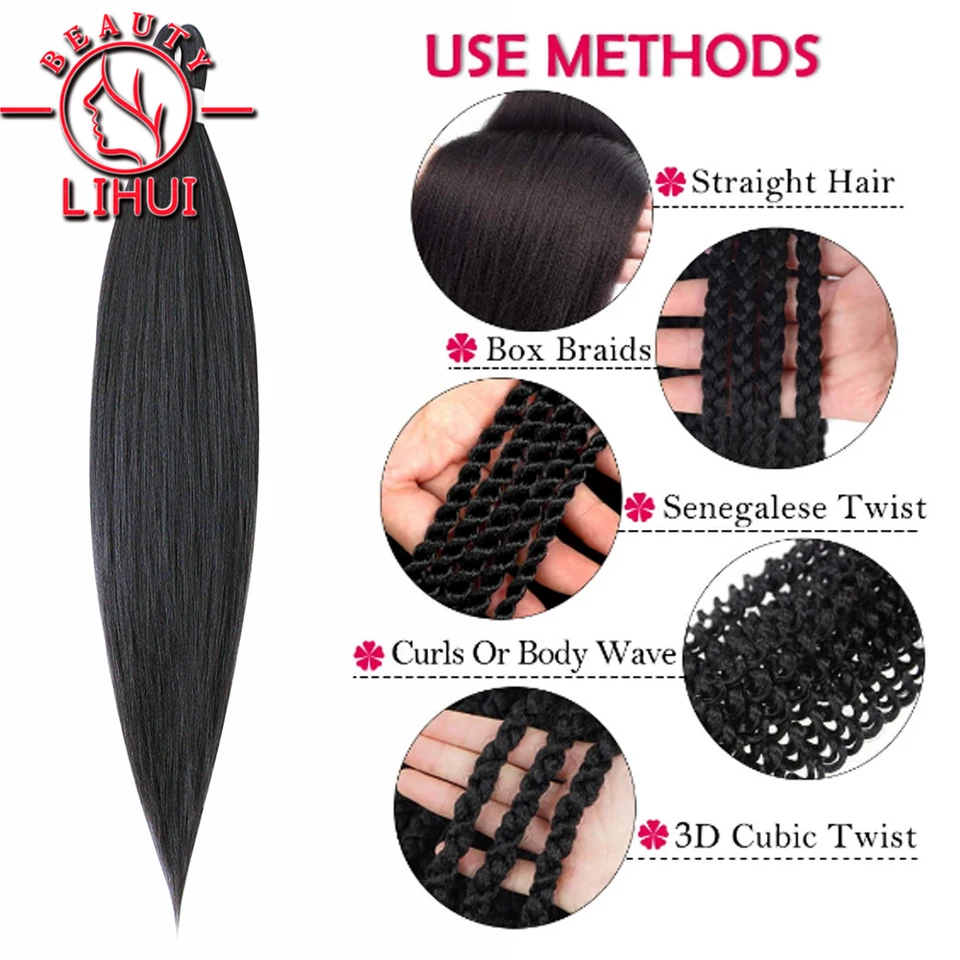 Cabello para trenzas preestirado de 30 pulgadas, ombre marrón, YAKI lacio jumbo, sintético al por mayor 5