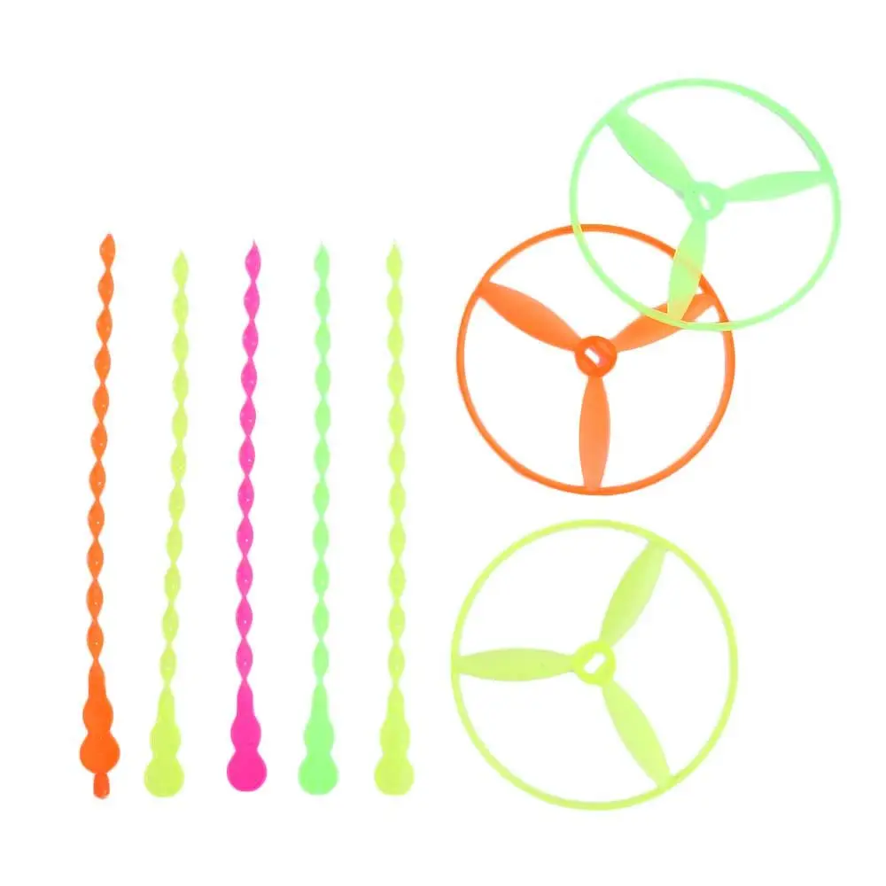 Plastic Ufo Children Toy Color Helicopter Outdoor Dragonfly Outdoor Sports Games Handle UFO Toy Dragonfly Flying  Toy