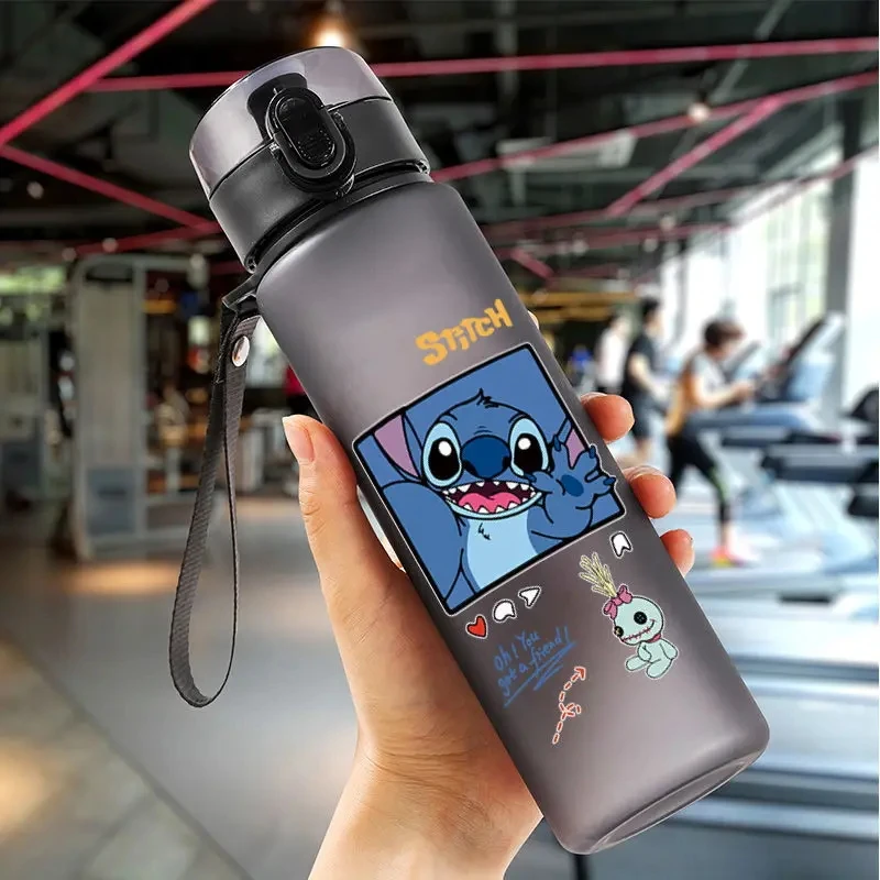 Disney Stitch 560ML Water Cup Portable Large Capacity Student Plastic Drink Bottles Outdoor Cycling Fitness Sport Water Cup Gift