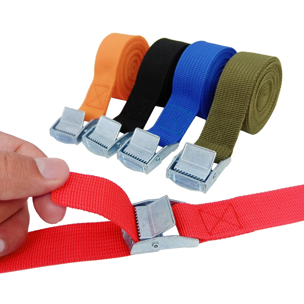 AliExpress Guffis 5pcs 2M Buckle Tie-Down Belt Cargo Straps For Car Motorcycle Bike With Metal Buckle Tow Rope Ratchet Belt for Luggage 3 Colors