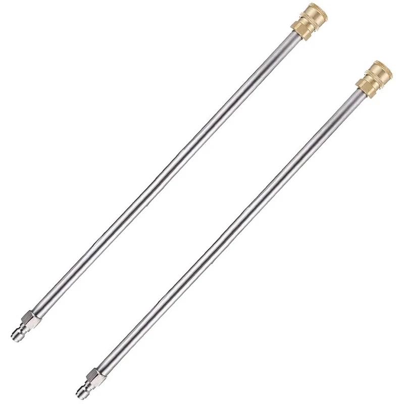 Pressure Washer Extension Rod, 17-Inch Stainless Steel 1/4 Inch Quick-Connect Electric Washer Nozzle, 2 Pieces