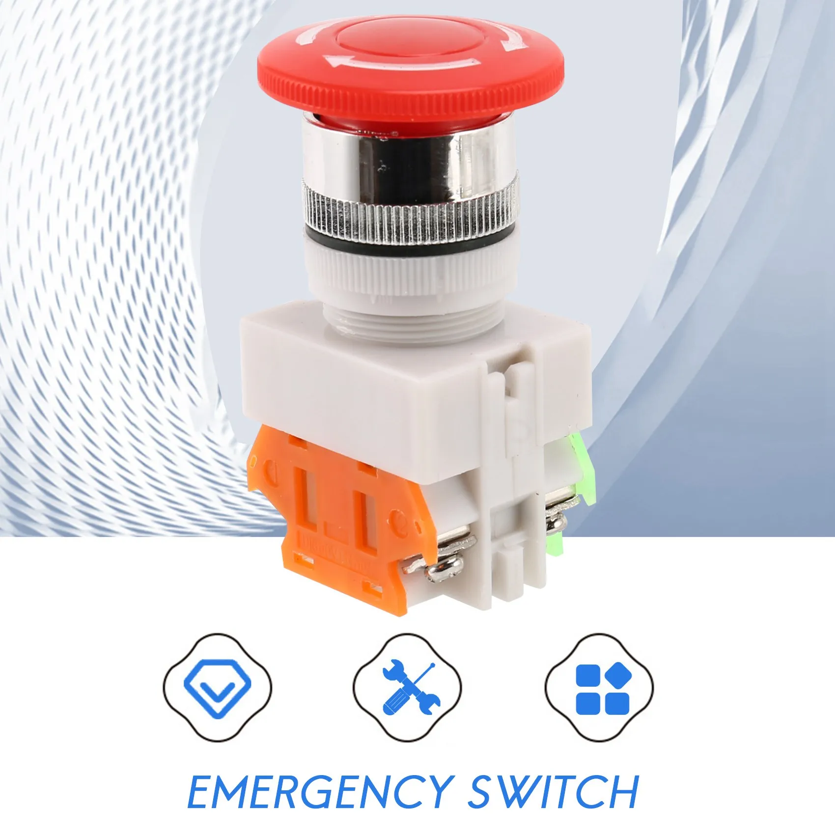 

Красный грибной колпачок 1НО 1НЗ DPST Кнопочный переключатель аварийной остановки переменного тока 660В 10А-Т47К
