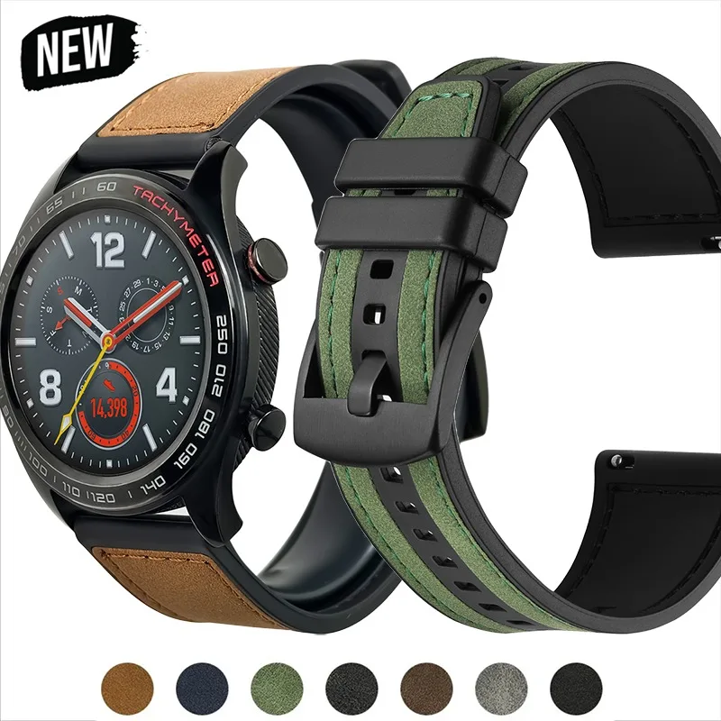 Lederarmband für Samsung Galaxy Watch 7/6/5/4 40 44 mm Gangband Vintage-Armband 20 mm 22 mm für Huawei Watch GT5 5/4Pro 4 46 mm