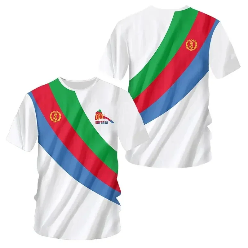 Unisex África País Eritreia Bandeira 3D T-shirt impressão, Leão T-shirt retro colorido, Verão Casual engraçado mangas curtas, Tee Top infantil, 3dPrint