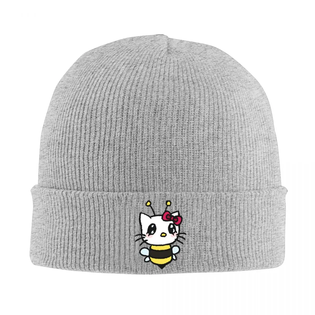 

Шапки с капюшоном «Hello Bee», вязаная шапка для мужчин и женщин, уличные термоэластичные шапки-бини, осенне-зимняя уличная шапка с узором
