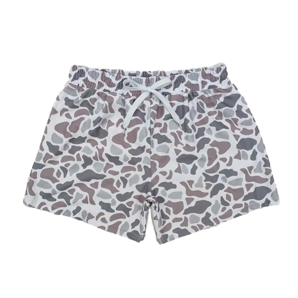 

S0458 Baby Boys Grey Camouflage Trunks Bottoms Swimsuits
