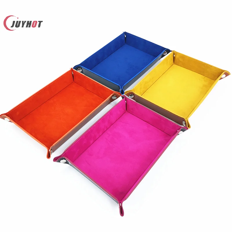 Creative Storage Tray Pu Foldable Storage Box Pu Tray Dice Tray Desktop Storage Box Rolling Folding Game Storage