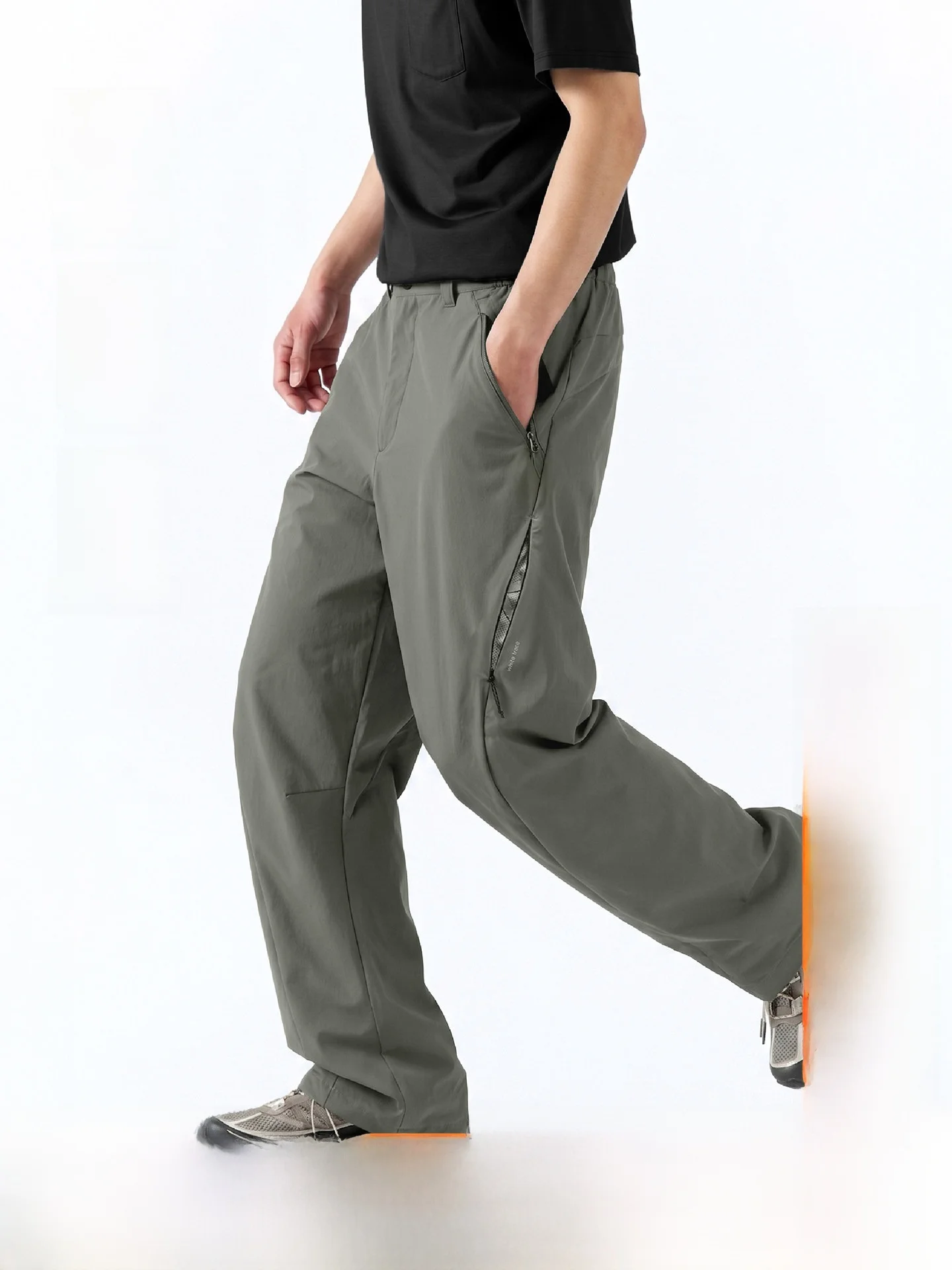 

White Trace Men's Casual Pants Breathable Straight Leg Wide Leg Workwear Summer Long Trousers City Outdoor Nylon Fabric