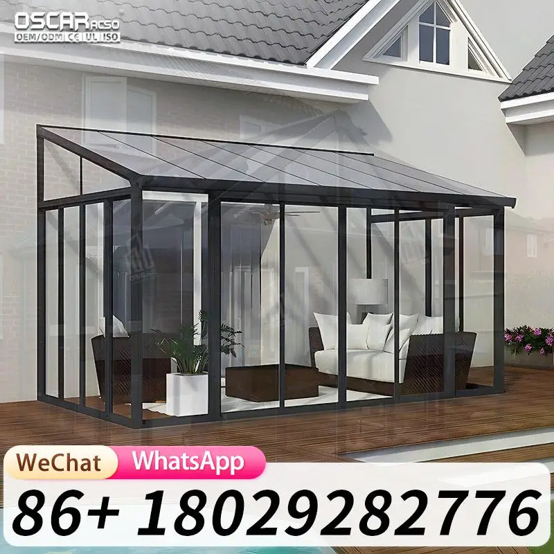 

Aluminum Sunroom External Glass House 4 Seasons Winter Garden Glass Room for Chinese Homes Outdoor Leisure Areas sunroom