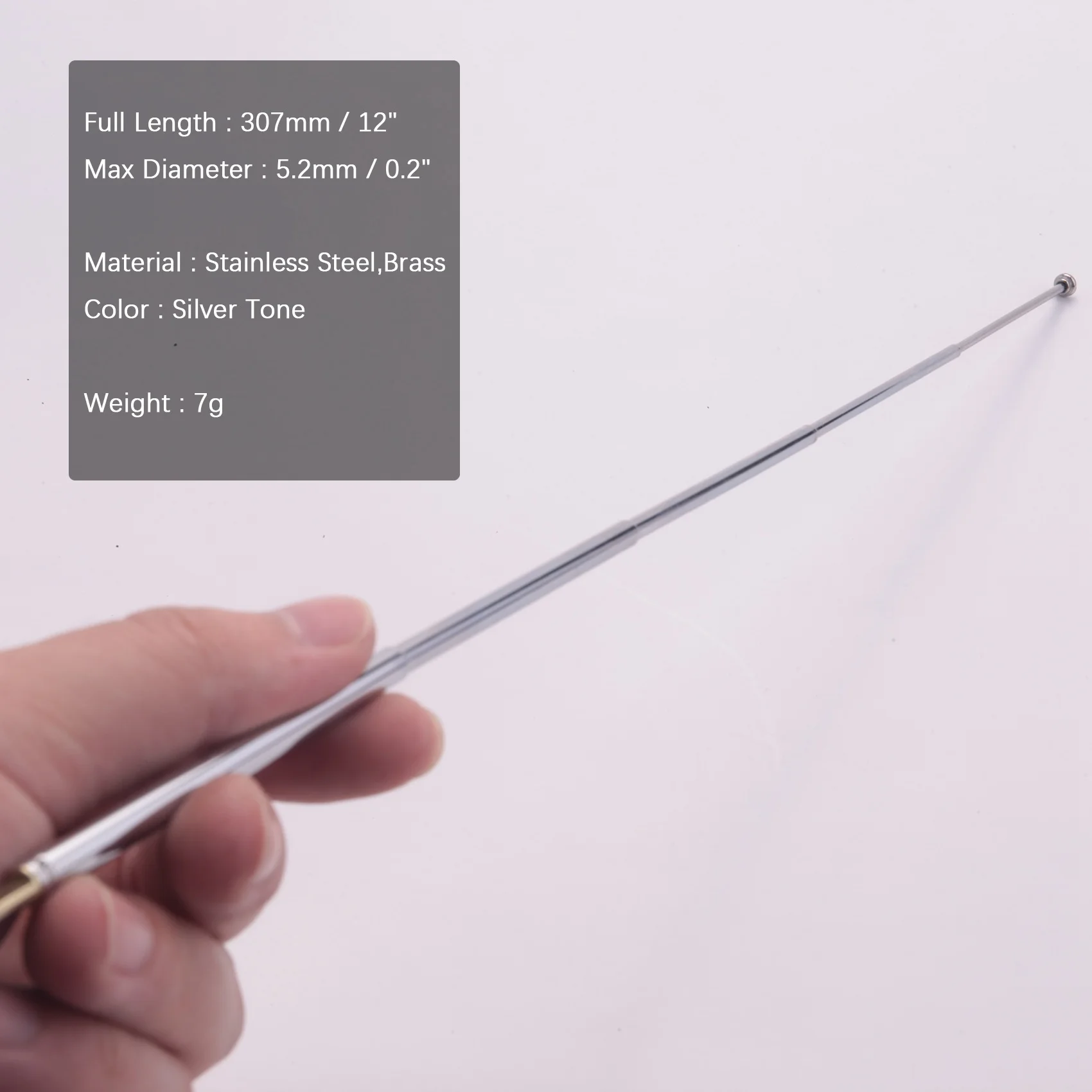 Newest 307mm 12" 5 Sections Telescopic Antenna Remote Aerial for FM Radio TV