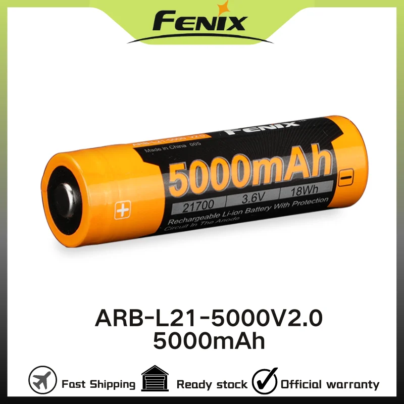 Batteria ricaricabile agli ioni di litio Fenix ARB-L21-5000 V2.0 5000mAh 21700