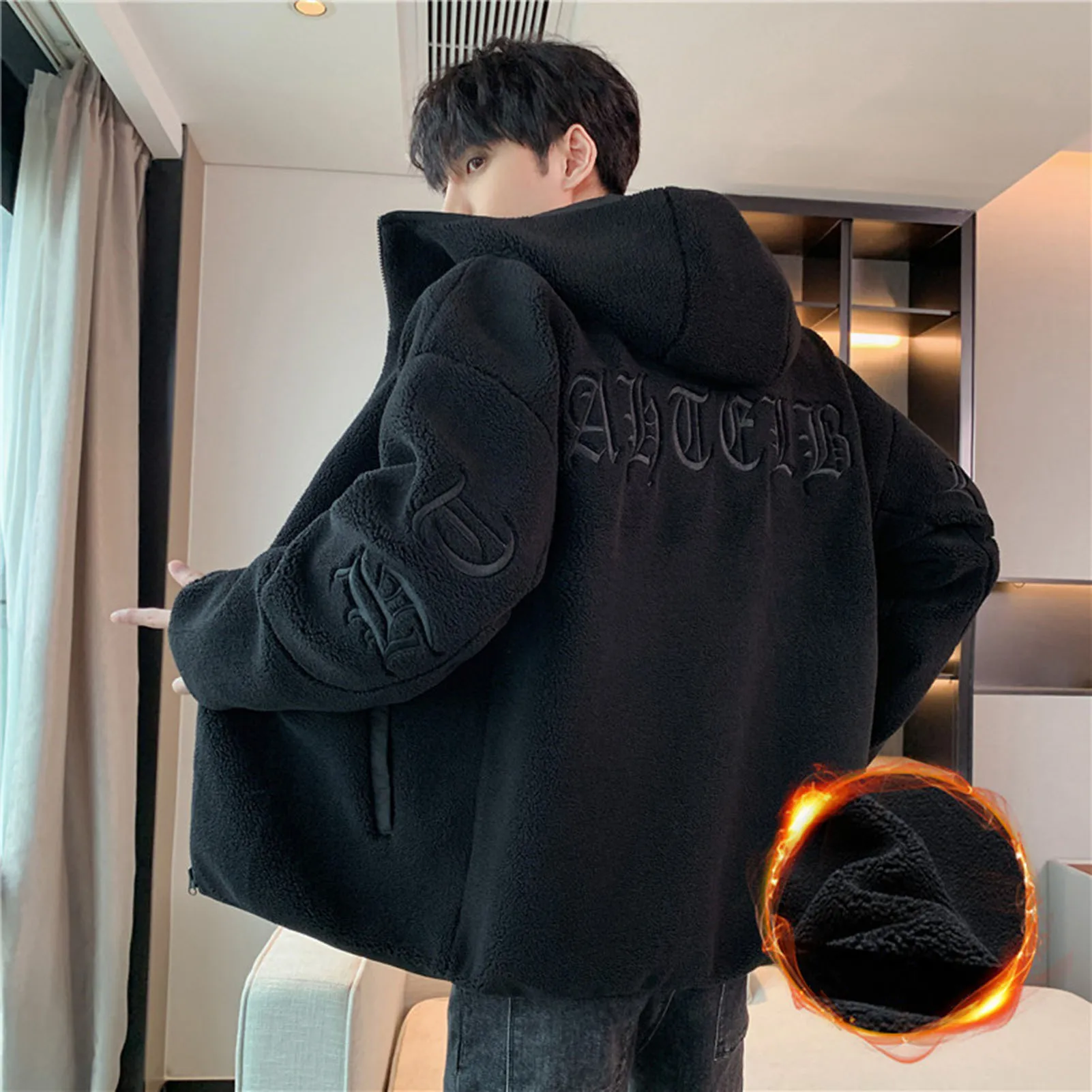 New Men Autumn Winter Thicken Warm slim fit Hooded Jackets Men\'s Outwear Hip Hop Coat Male Teen Casual Jacket Colorful S-5XL