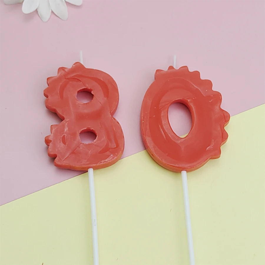 1PCS Rot Dinosaurier Nummer 0-9 Kuchen Kerze Alles Gute Zum Geburtstag Festliche Rote Geburtstag Party Kuchen Mädchen Dekoration kerze – Detail 4
