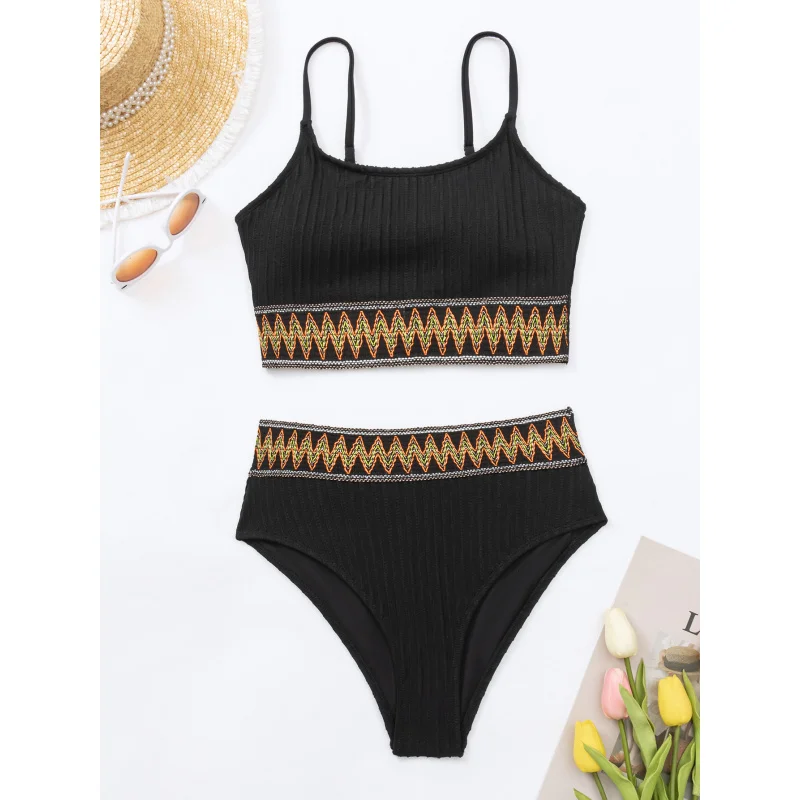 NewbikiniRibbon High Waist Sexy Backless Bikini Two-Piece Swimsuit for Women