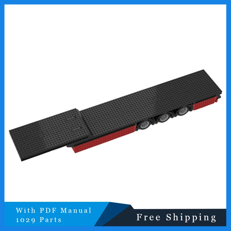 

1029 PCS MOC City Creativity Semi Low Flatbed Trailer Building Blocks Model Educational DIY Assembly Toy For Kids Birthday Gifts