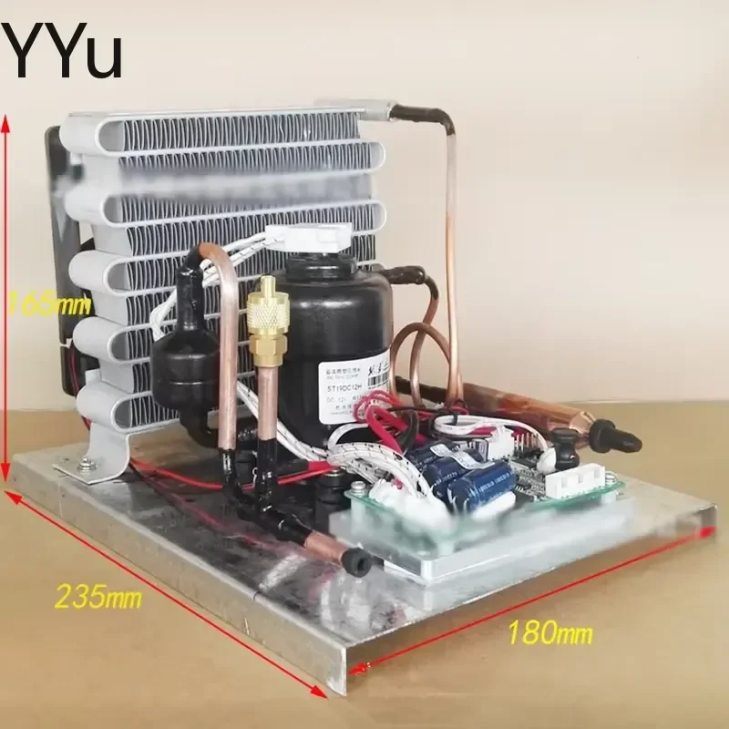 for Micro Compressor Unit DC Condensing Unit Small Refrigeration Air Cooling R134a 24V Mini Fridge Cooler System Replacement