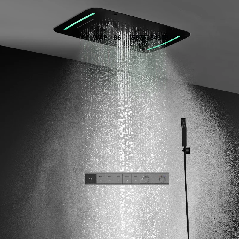 HONGDEC Concealead Thermostatic Shower System Rain Shower Set Rainfall Mist Spray for Villa Apartment Hotel Bathroom Project