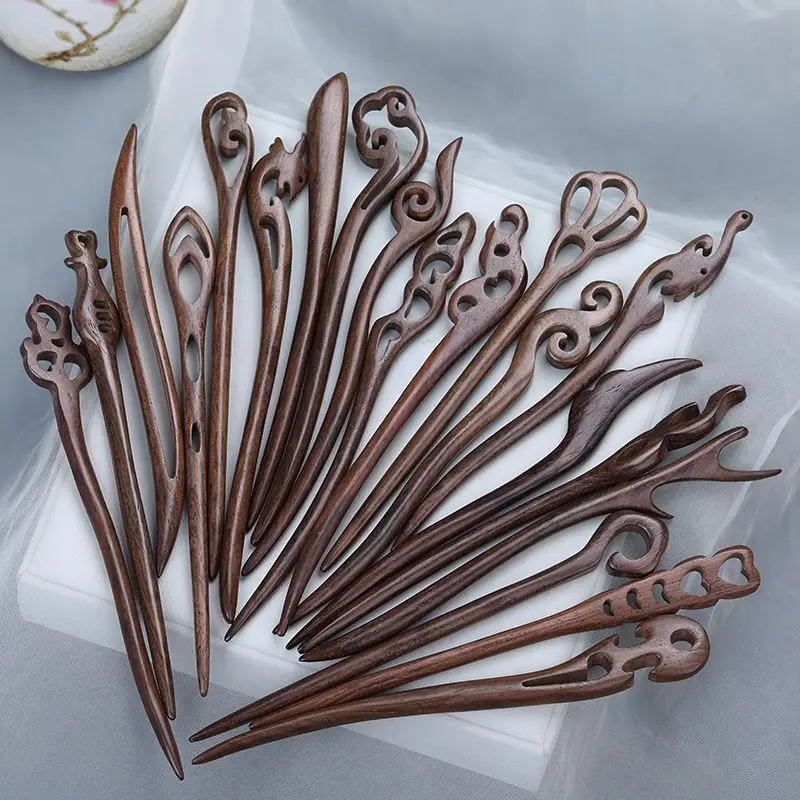 Braune Sandelholz-Haarnadel, einfache moderne Haarnadel