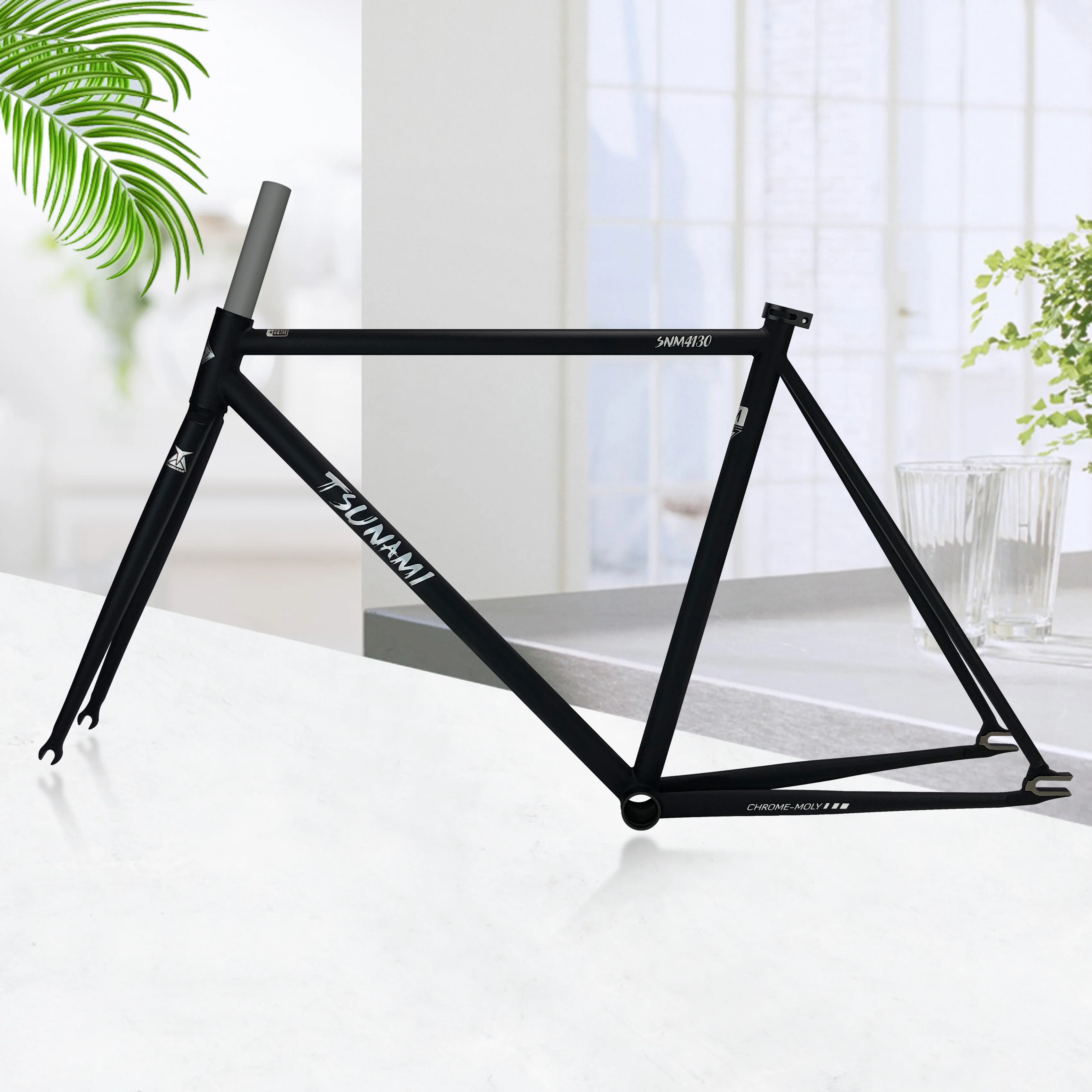 Tsunami SNM4130 Chromoly Fixed Gear Bike Frame Set 700C 50/52/55CM