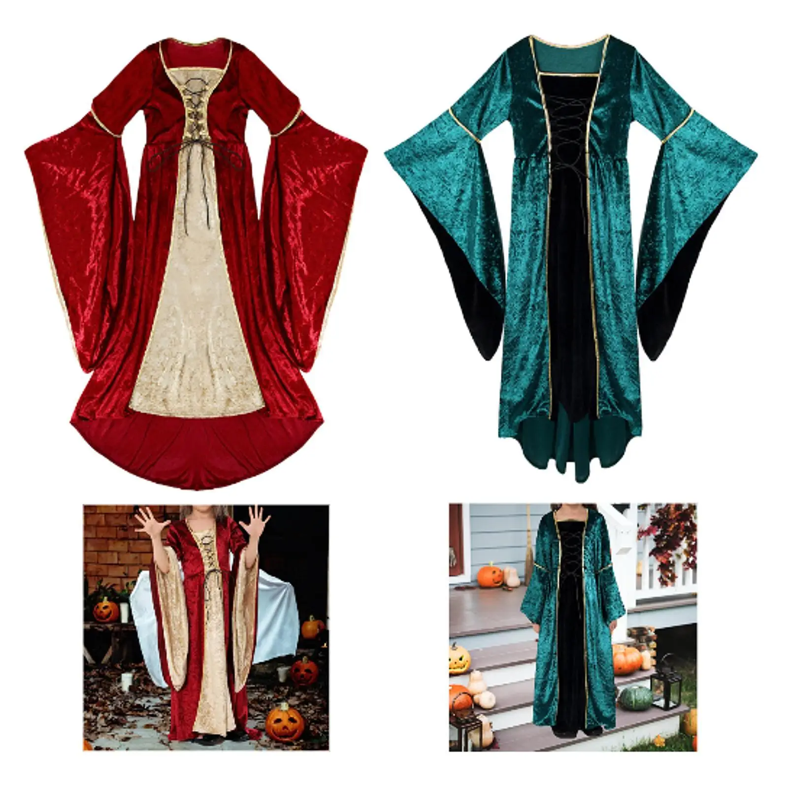 Costume da ragazza retrò per bambini, abito di Halloween per la festa cosplay