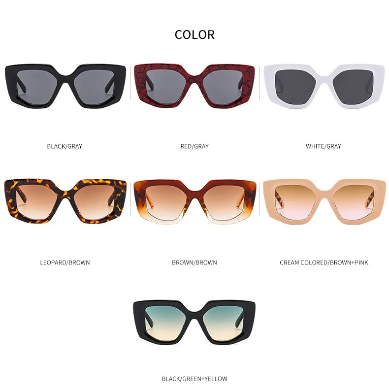 KAMMPT Übergroße Vintage Sonnenbrille Frauen Mode Unregelmäßigen Farbverlauf Shades Brillen Trendy Luxus Marke Design UV400 Sonnenbrille – Detail 8