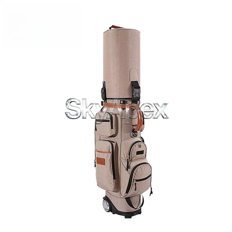 Lightweight Golf Bag With Rolling Wheels Reliable Mobility Practical Pockets Help Golfers Arrange Equipment For Golf Course Play