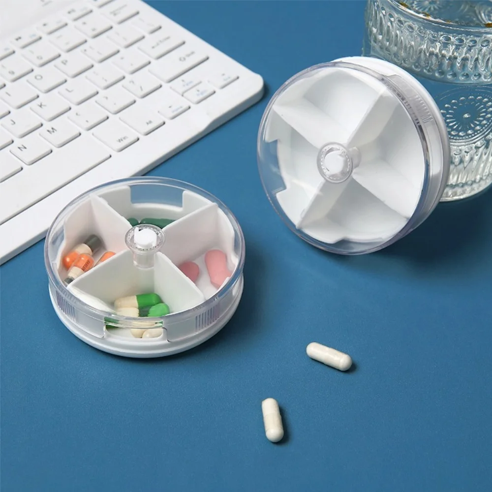 New Hot Premuim Portable Travel Small 4 Grids Pill Box Cases Container Organizer Storage Tablets for Vitamin Medicine Fish Oils
