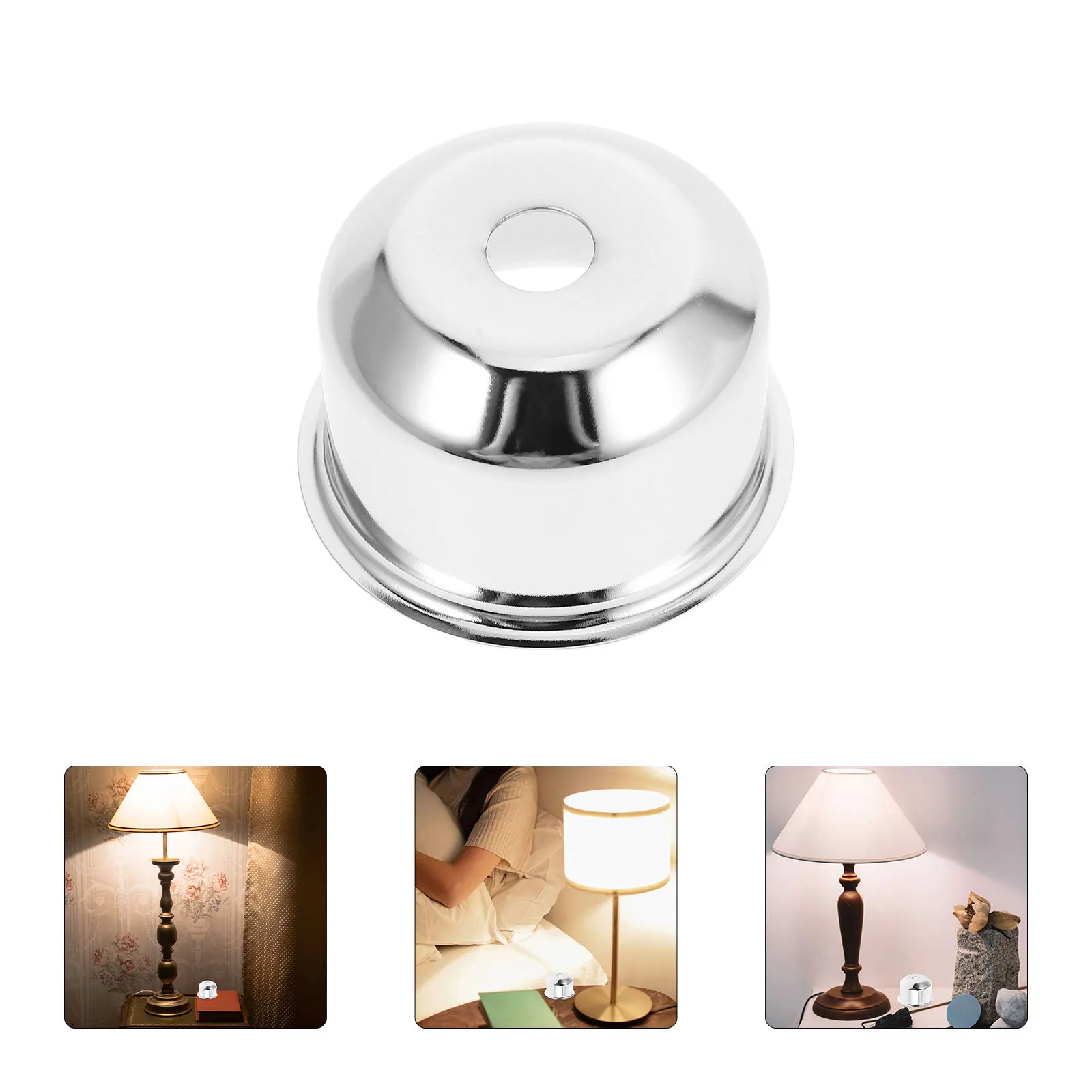 

3pcs Lamp Base Cup Iron Art Design Semienclosed Desktop Lamp Base For Living Room Bedroom Nursery Decorative Finial Metal Light