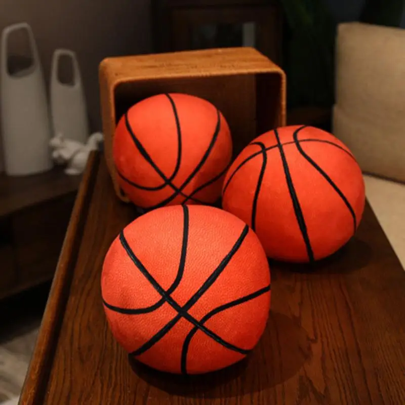 Basketball Pillows For Boys Realistic Soft Plush Toy Creative Cute Ball Plushies Flexible Toys For Boys Girls Birthday New Year