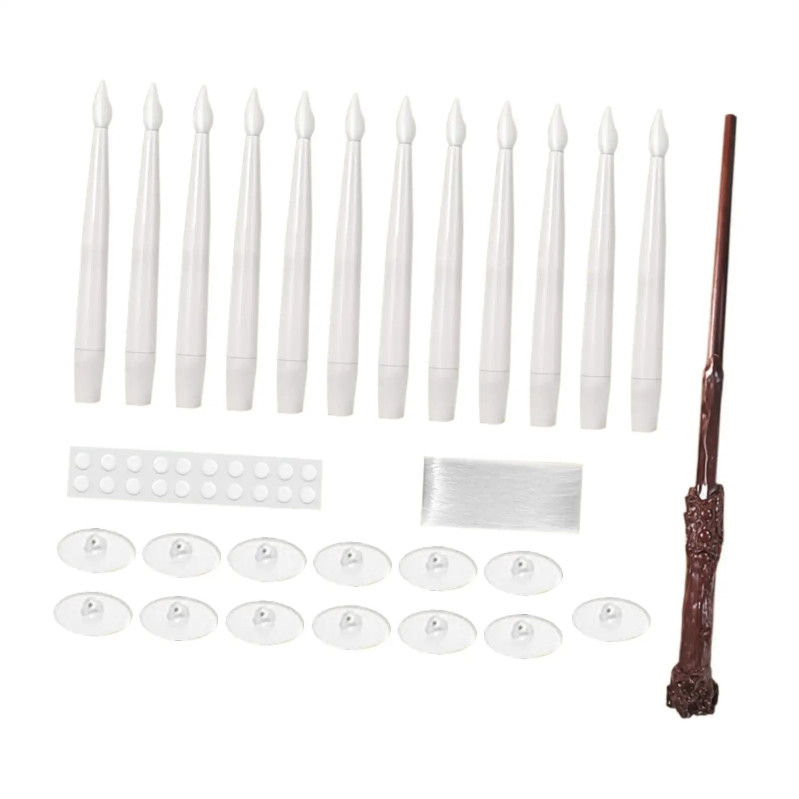 12Pcs Halloween Decorations Electric Taper Candles for Porch Window Hotel