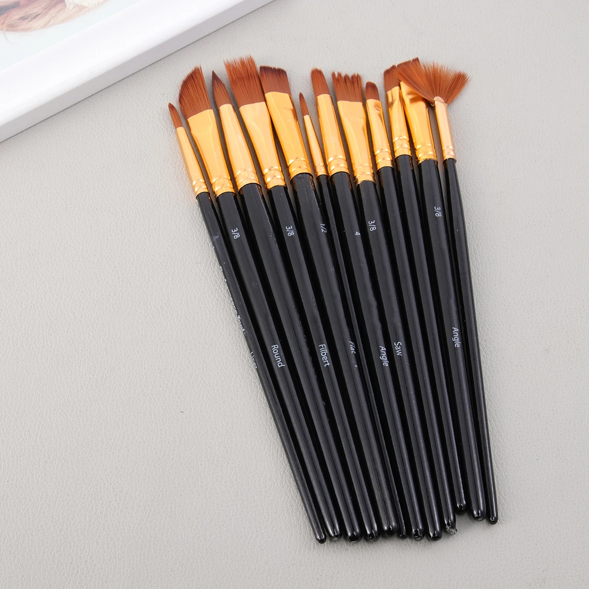 12 قطعة فرشاة رسم زيتية بمقبض خشبي احترافي فرشاة رسم زيتية من الأكريليك الغواش لاستخدام الطلاب الفنانين #2