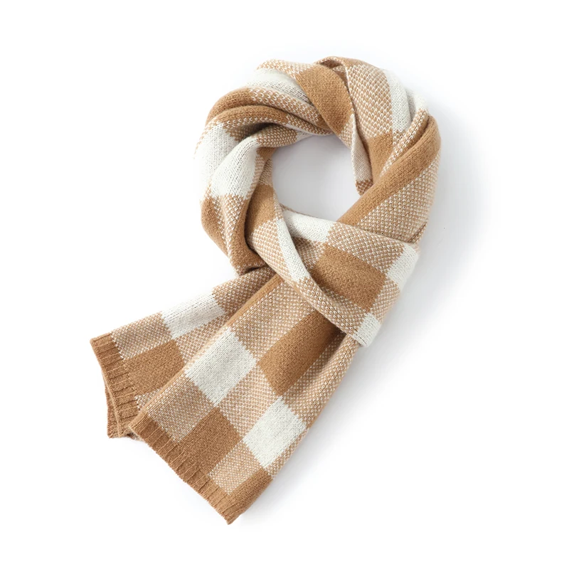 100% وشاح من الصوف الخالص للنساء الشتاء سميكة الدافئة منقوشة تنوعا الكورية نمط شال للجنسين محبوك الرقبة أدفأ #5