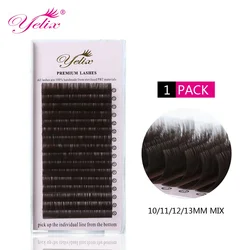 Yelix-pestañas postizas de pelo de visón, extensión de pestañas gruesas, útiles de extensión de belleza, maquillaje, marrón oscuro