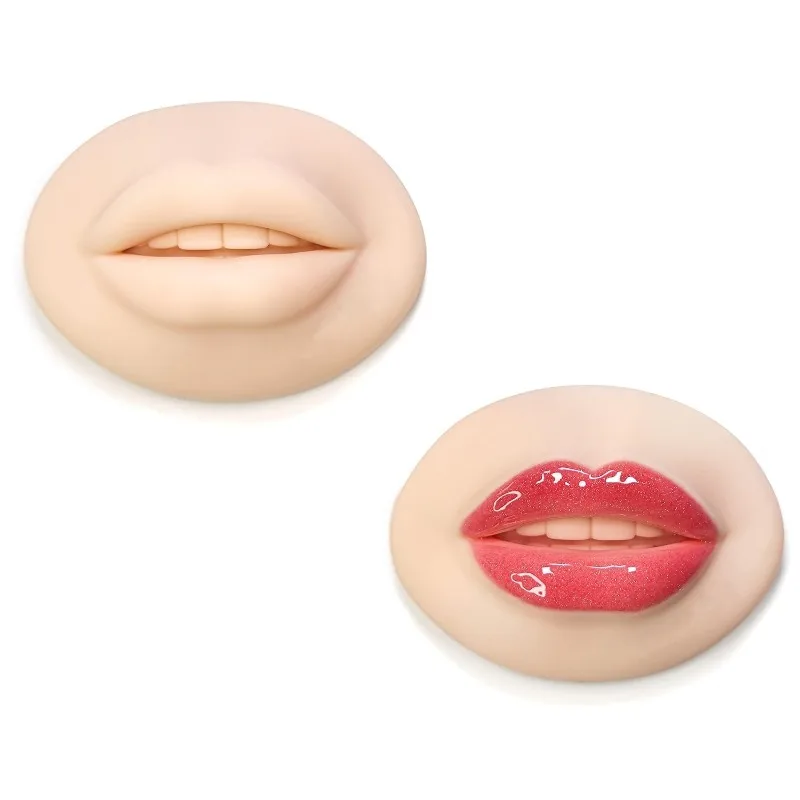 5D Silicone Tattoo Practice Fake Lips Silicone Realistic Lips Practice Module For Microblading Semi Permanent Make Up Supplies