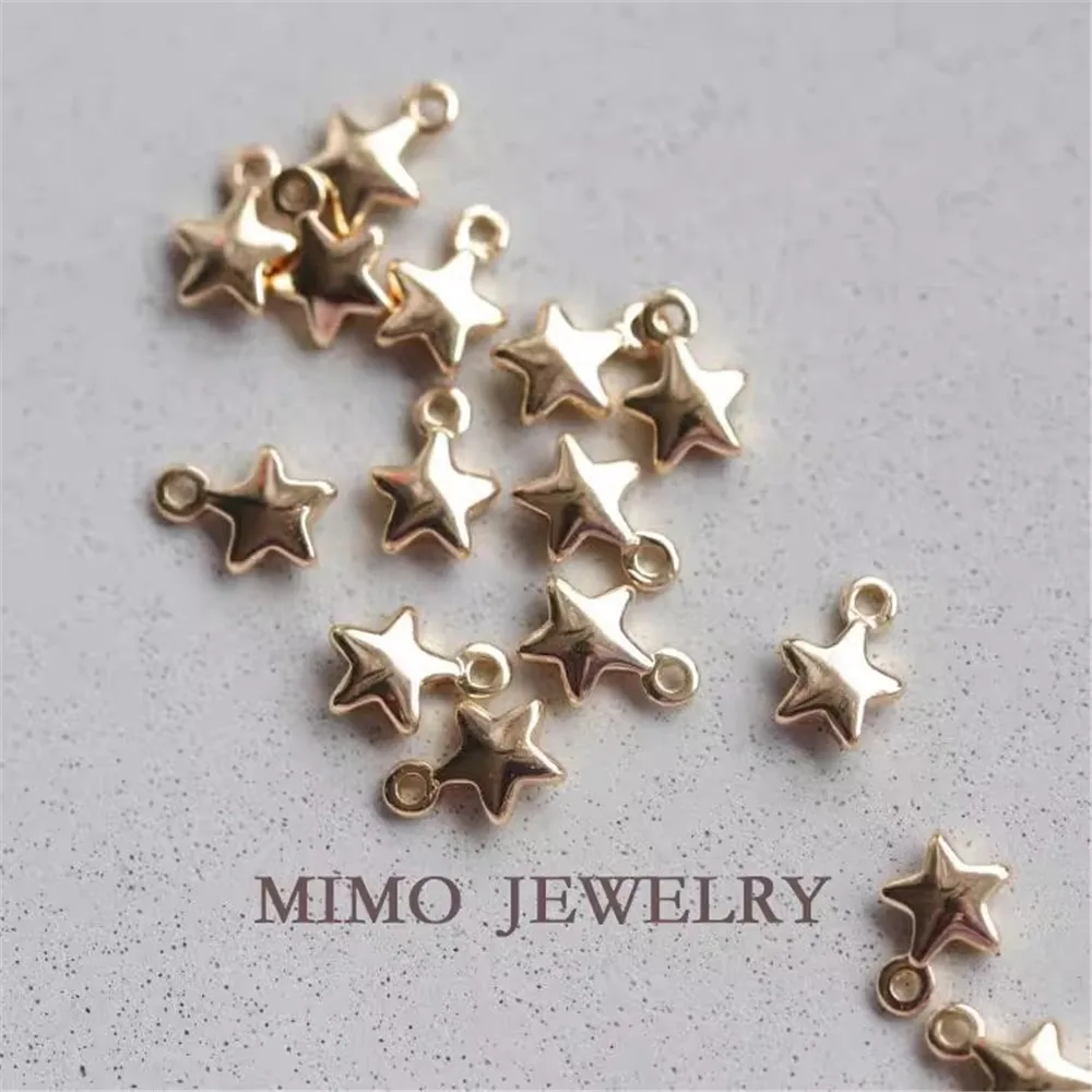 Copper Plated Gold Mini Pendant, Water Droplet Star Pendant, Heart Pendant, DIY Accessory